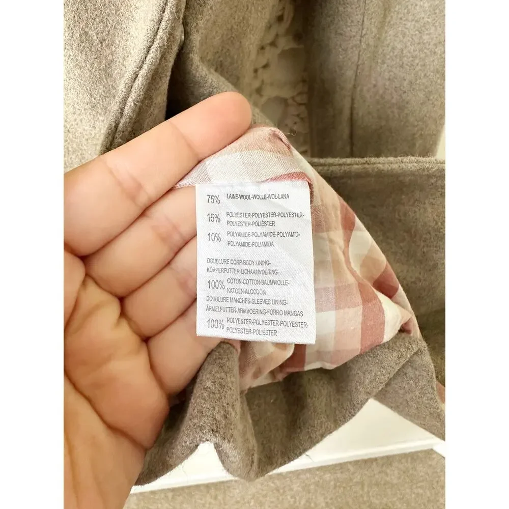Stella McCartney Kids Wool Blend Taupe Peacoat Girls Size 10